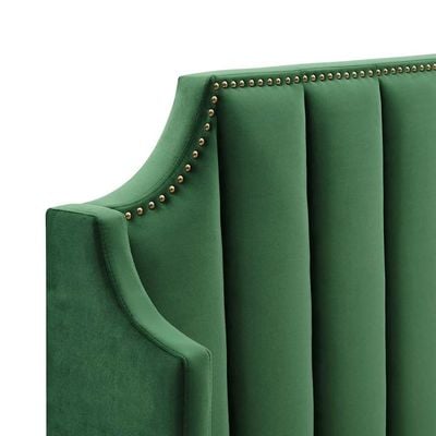 Daniella Channel Tufted 160X200 Queen Bed/Green 