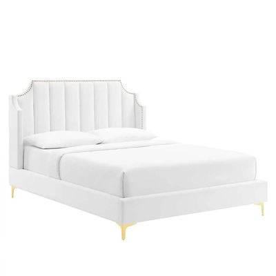 Daniella Channel Tufted 160X200 Queen Bed/White 