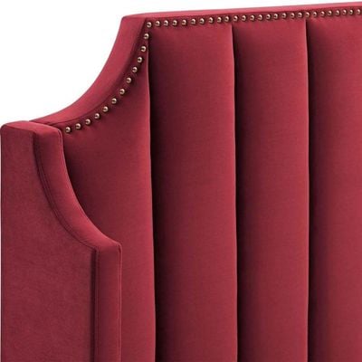 Daniella Channel Tufted 160X200 Queen Bed/Red 