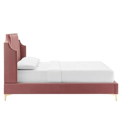Daniella Channel Tufted 160X200 Queen Bed/Pink