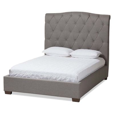 Shannon Upholstered Platform 160X200 Queen Bed /Grey