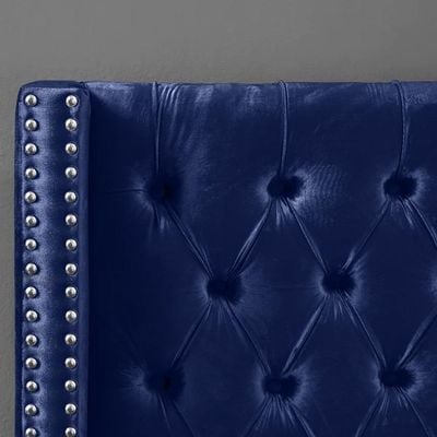 Aiden Velvet 160X200 Queen Bed/Navy Blue 