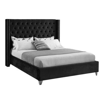 Aiden Velvet 160X200 Queen Bed/Black 