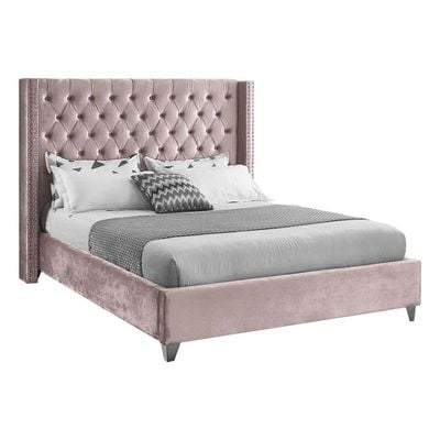 Aiden Velvet 160X200 Queen Bed/Pink 