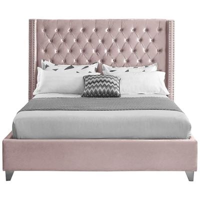 Aiden Velvet 160X200 Queen Bed/Pink 