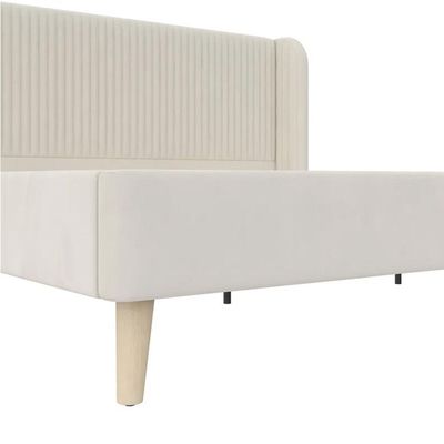Holly Upholstered Platform 160X200 Queen Bed/Beige 