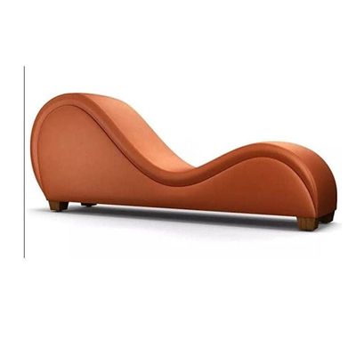 Comfortable S-Shape Sofa-Chair Loveseat Bonded Stretch Orange
