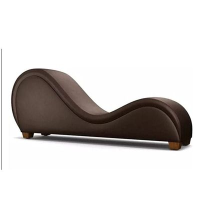 Comfortable S-Shape Sofa-Chair, Loveseat Bonded Stretch. (DARK BROWN)