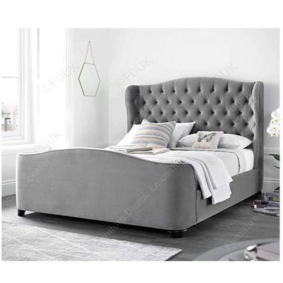 Kaydian Beds Duchess Velvet Plume Fabric Bed Frame Queen Size 200x160 cm