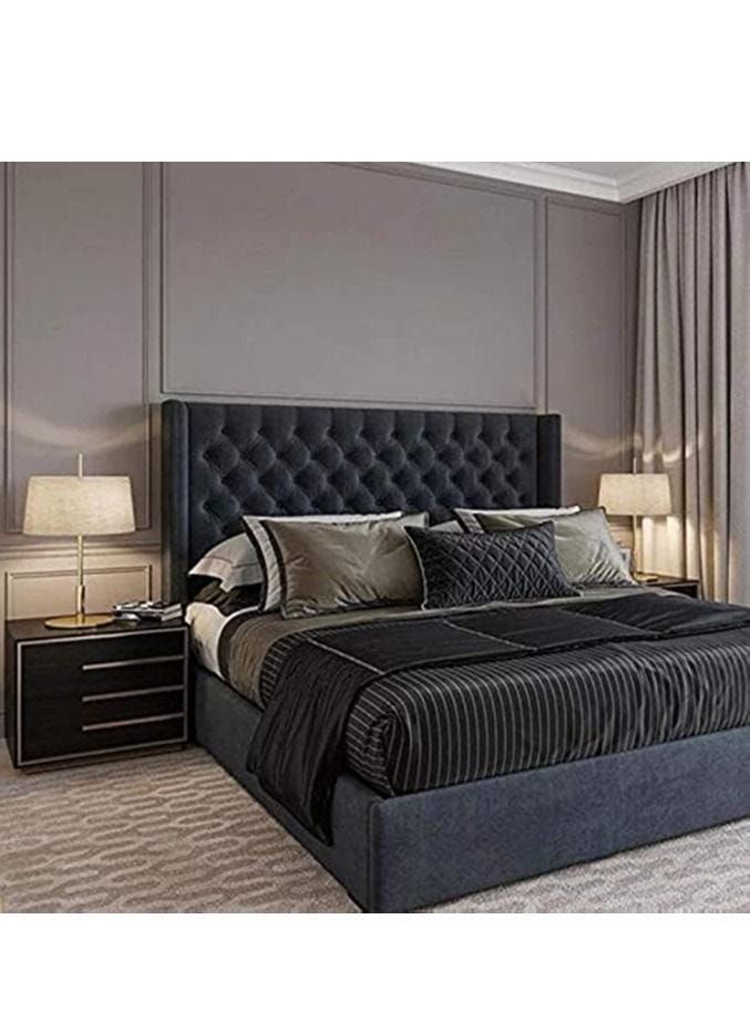 Super king size bed shop black