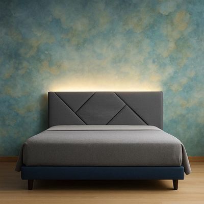 Rosenity Comfort Upholstered Bed Without Mattress By Queen Size (160cmx200cm compatible mattress)