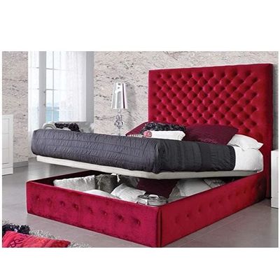 SUEDE King size bed with Mattress by HOME GENIE