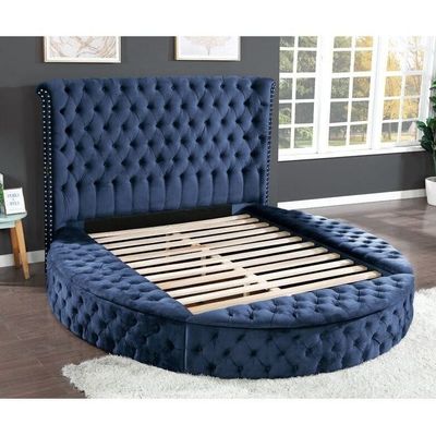 Luisa Circular Upholstery Queen Size Bed 160 x 200 with 3 storages by