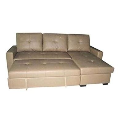 Verse Leather L-Shape Designer Sofa Bed Both Sides Available