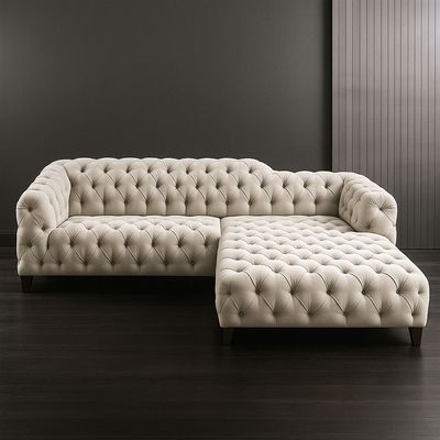 Verse Leather L-Shape Designer Sofa Bed Both Sides Available