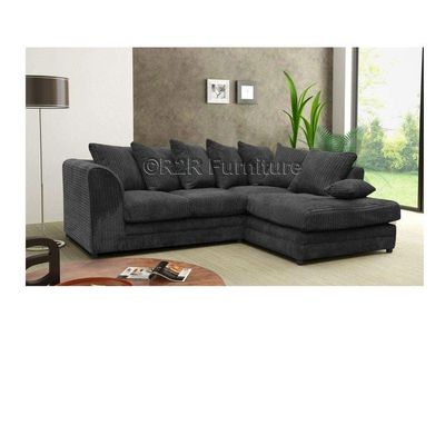 Mia Designer L-Shape Sofa With Left Side L Charcoal Grey
