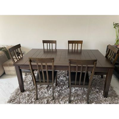 Donny Malaysian Wood 6 Seater Dining Table with 6 chairs