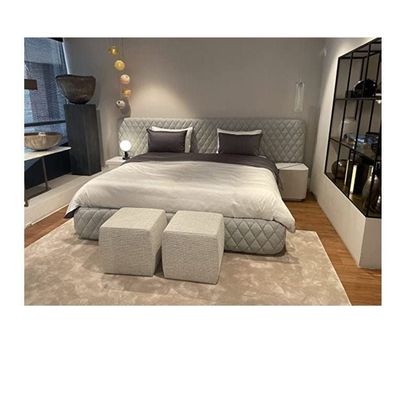 Helix Upholstered Stitch Design Panel Bed By King Size 160X200cm(without mattress)