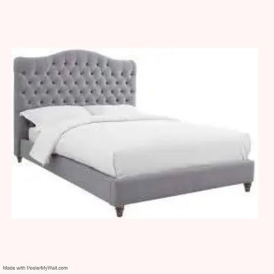 Sweet Dreams Queen Cole Twill Grey Fabric Bed Frame