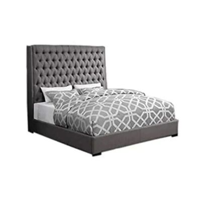 Romania Tall Tufted Headboard Bed Frame In King Size 180x200cm With Mattress