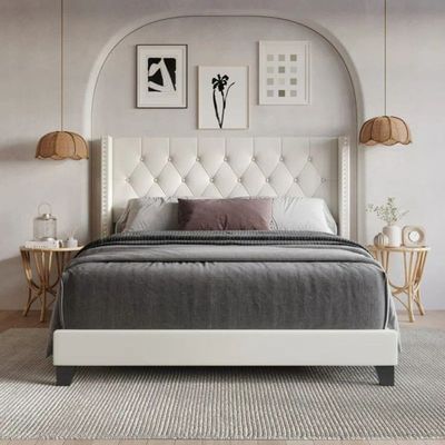 Maxonic Comfort Upholstered Bedframe King Size (180cmx200cm-compatible mattress)