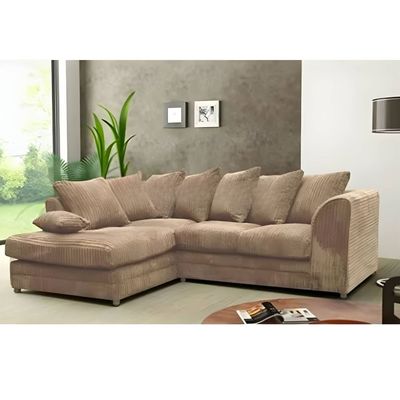 Designer L-Shape Sofa With Right Side L Beige