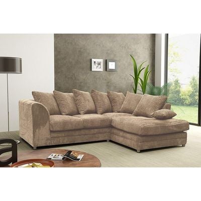 Designer L-Shape Sofa With Right Side L Beige