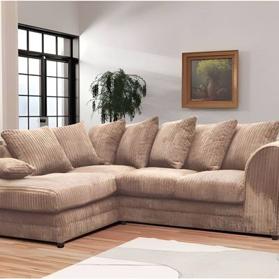 Designer L-Shape Sofa With Right Side L Beige
