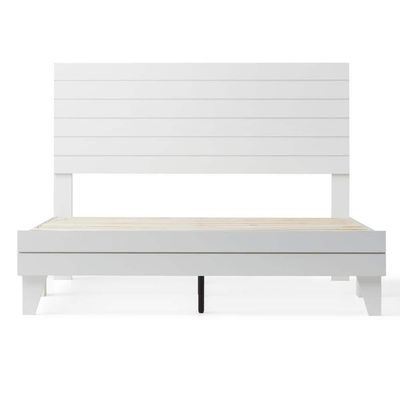 Shiplap White MDF Laminate Wood Panel Platform 180X200 King Bed