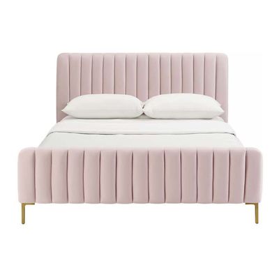 Angela Channel Tufted 180X200 King Bed/Pink