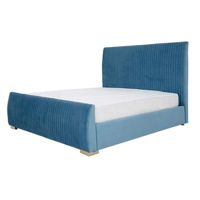 Harmony Plate Tufted 180X200 King  Bed/ Blue