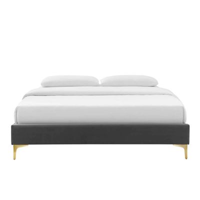 Sutton Velvet 180X200 King Bed/Charcoal