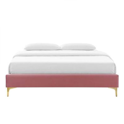 Sutton Velvet 180X200 King Bed/Pink