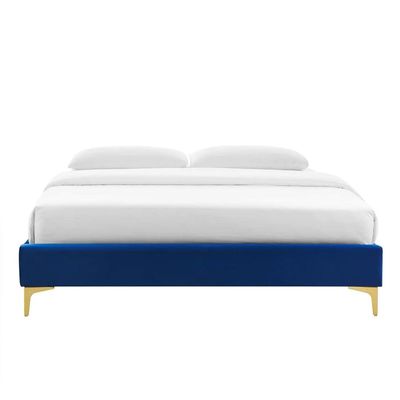 Sutton Velvet 180X200 King Bed/Navy Blue