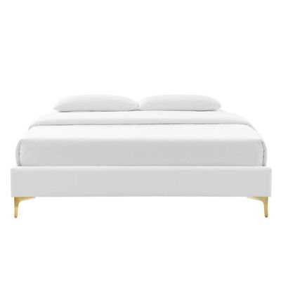 Sutton Velvet180X200 King Bed/White