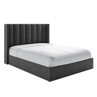 Maddoo Wing Back 180X200 King Bed/Charcoal