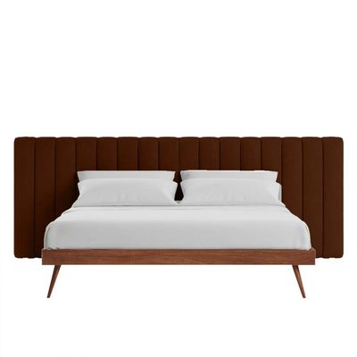 Megane Channel Tufted 180X200 King Bed/Brown