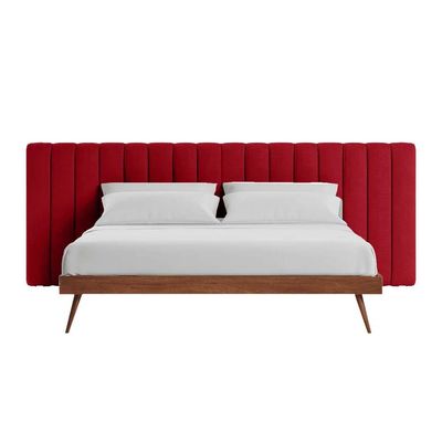 Megane Channel Tufted 180X200 King Bed/Red