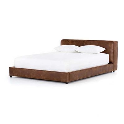 Chelsea PVC Leather 180X200 King Bed/Brown 