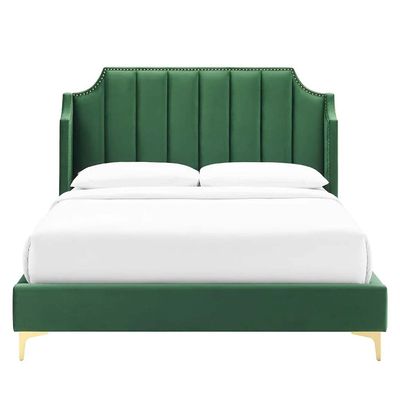 Daniella Channel Tufted 180X200 King Bed/Green 