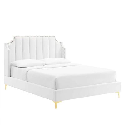 Daniella Channel Tufted 180X200 King Bed/White 