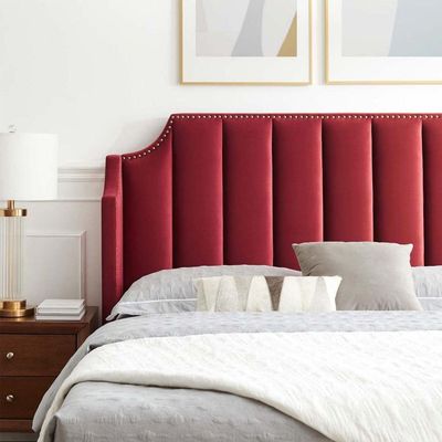 Daniella Channel Tufted 180X200 King Bed/Red 