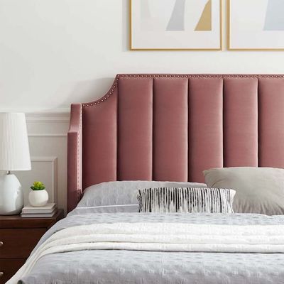 Daniella Channel Tufted 180X200 King Bed/Pink