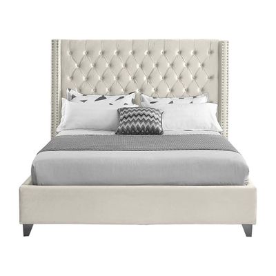 Aiden Velvet 180X200 King Bed/Beige Aiden Velvet 180X200 King Bed/Beige