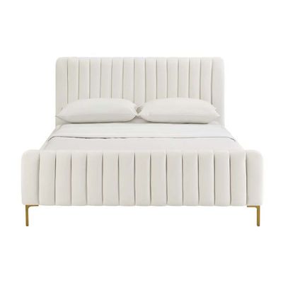Angela Channel Tufted 120X200 Single Bed/Cream