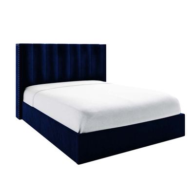 Maddoo Wing Back Medium  Bed  in Navy Blue Color