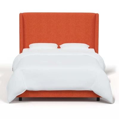 Goodrich Velvet Upholstered 120X200 Single Bed/Orange