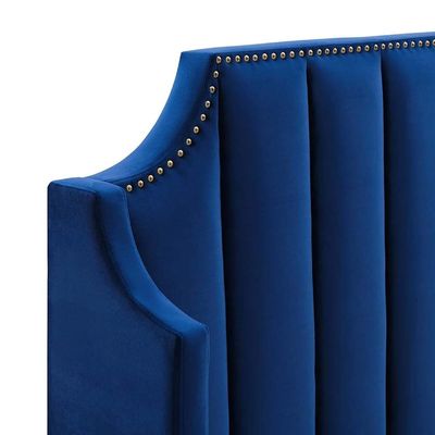 Daniella Channel Tufted 120X200 Single Bed/Navy 