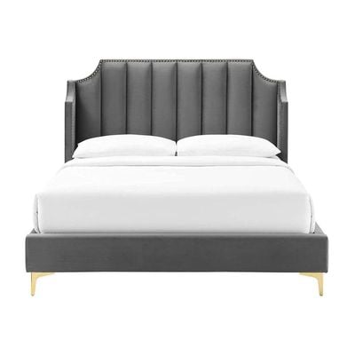 Daniella Channel Tufted 120X200 Single Bed/Dark Grey 