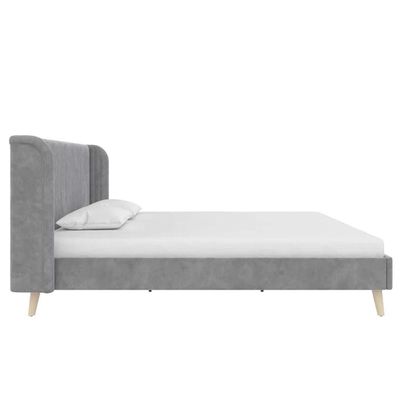 Holly Upholstered Platform 120X200 Single Bed/Grey 